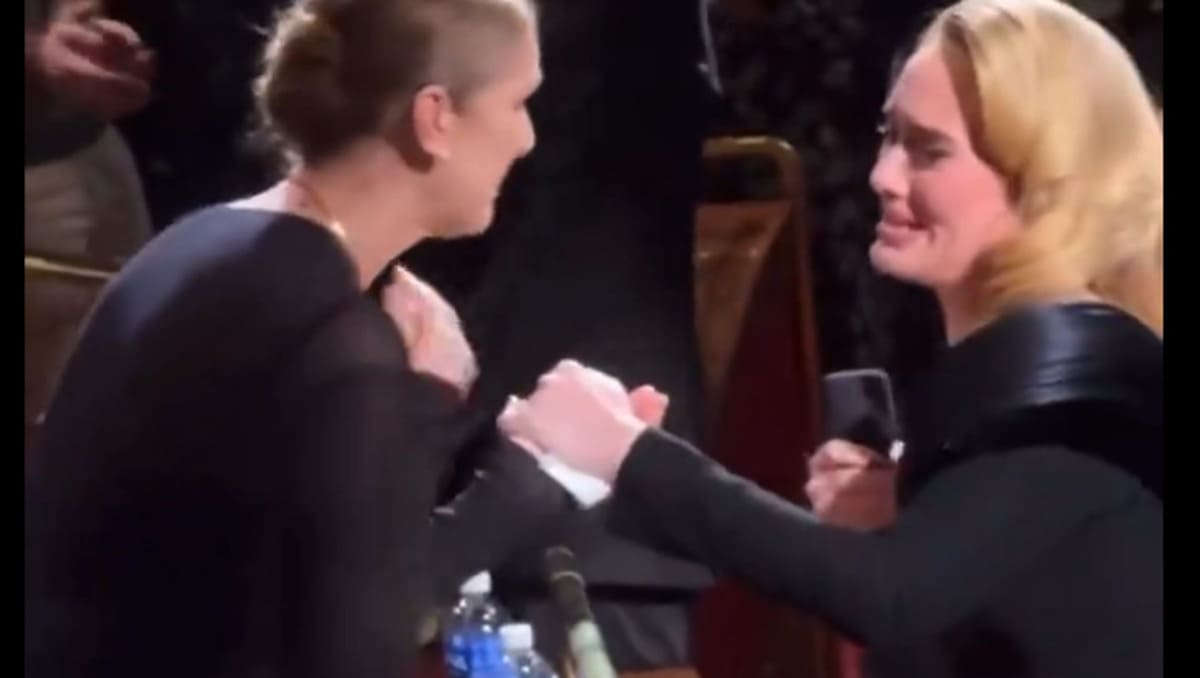 Singer Adele Breaks Down Upon Seeing Celine Dion