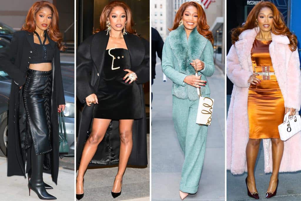 Leather, satin and studs: Keke Palmer turns the NYC sidewalk into a catwalk with 4 jaw-dropping outfits in 24 hours