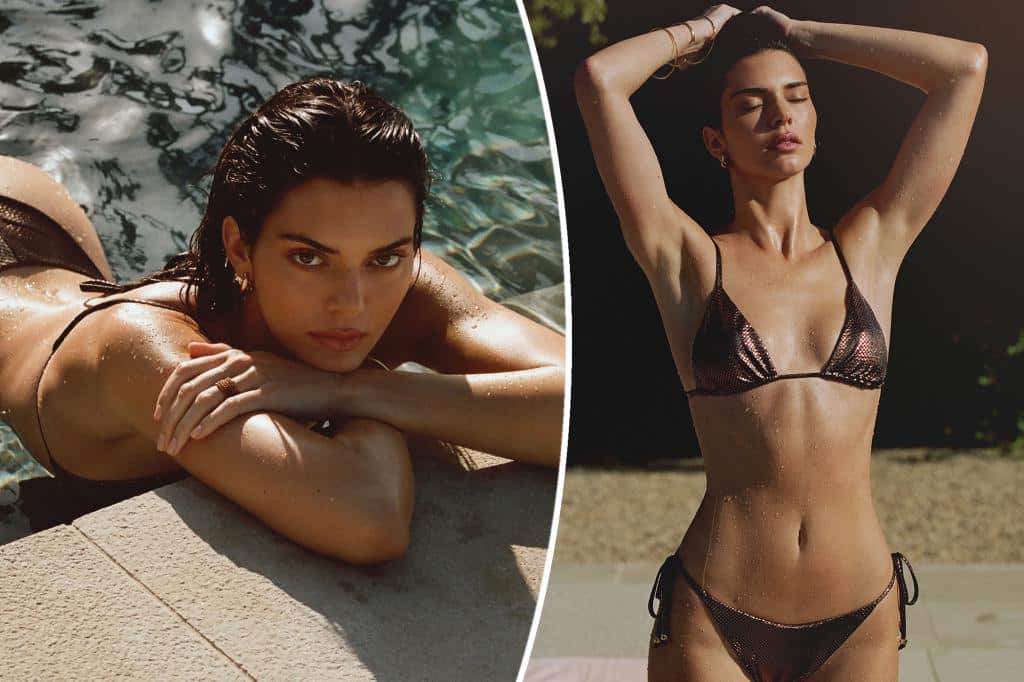Kendall Jenner ditches her bikini top in smoldering swimsuit campaign