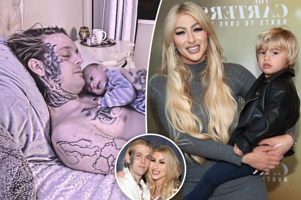 Aaron Carter’s son, Prince, 3, makes his red carpet debut with mom Melanie Martin at documentary screening