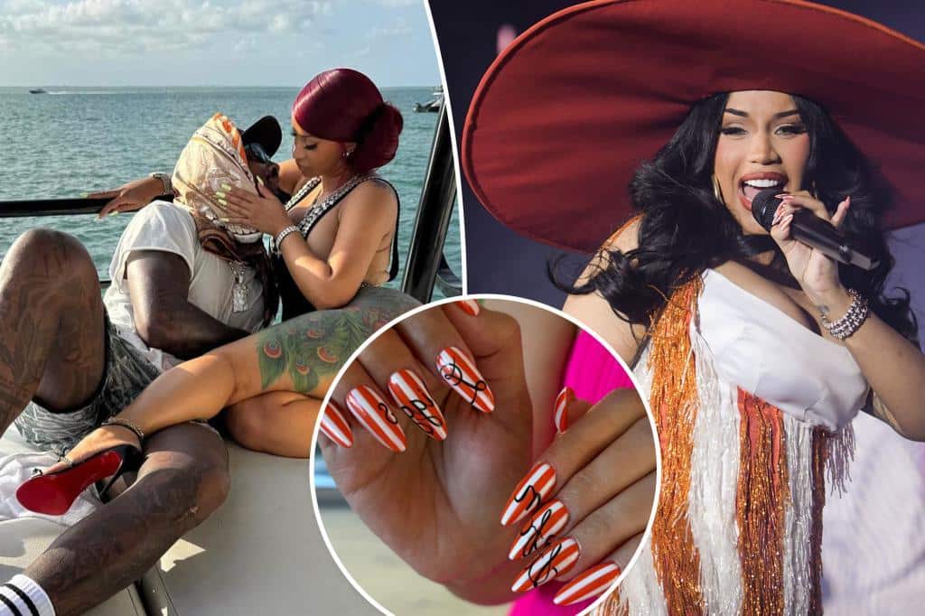 Cardi B shows love to boyfriend Stefon Diggs with sweet manicure after going Instagram official