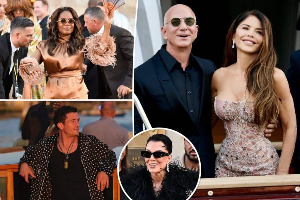 Stars embrace elegant loungewear for Jeff Bezos and Lauren SÃ¡nchez’s pajama-themed wedding afterparty