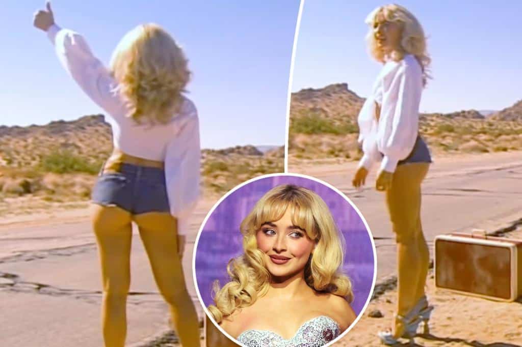 Sabrina Carpenter teases new music in a pair of cheeky hot pants
