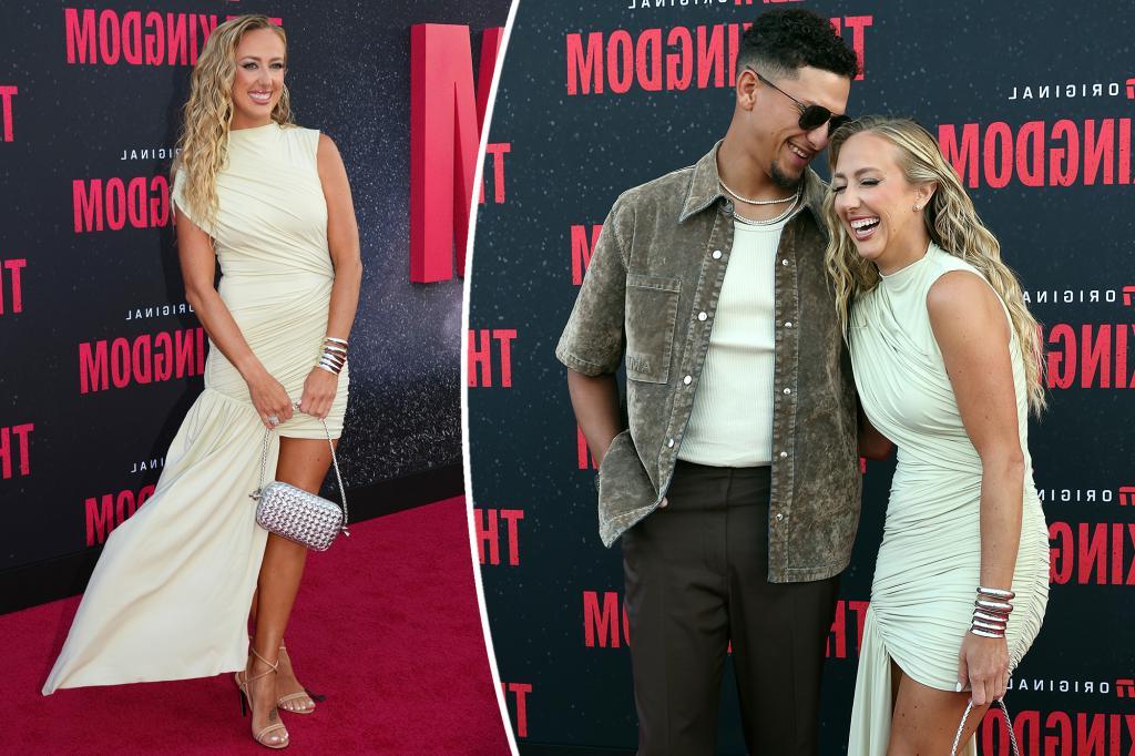 Brittany Mahomes goes goddess chic on Chiefs ‘The Kingdom’ doc red carpet