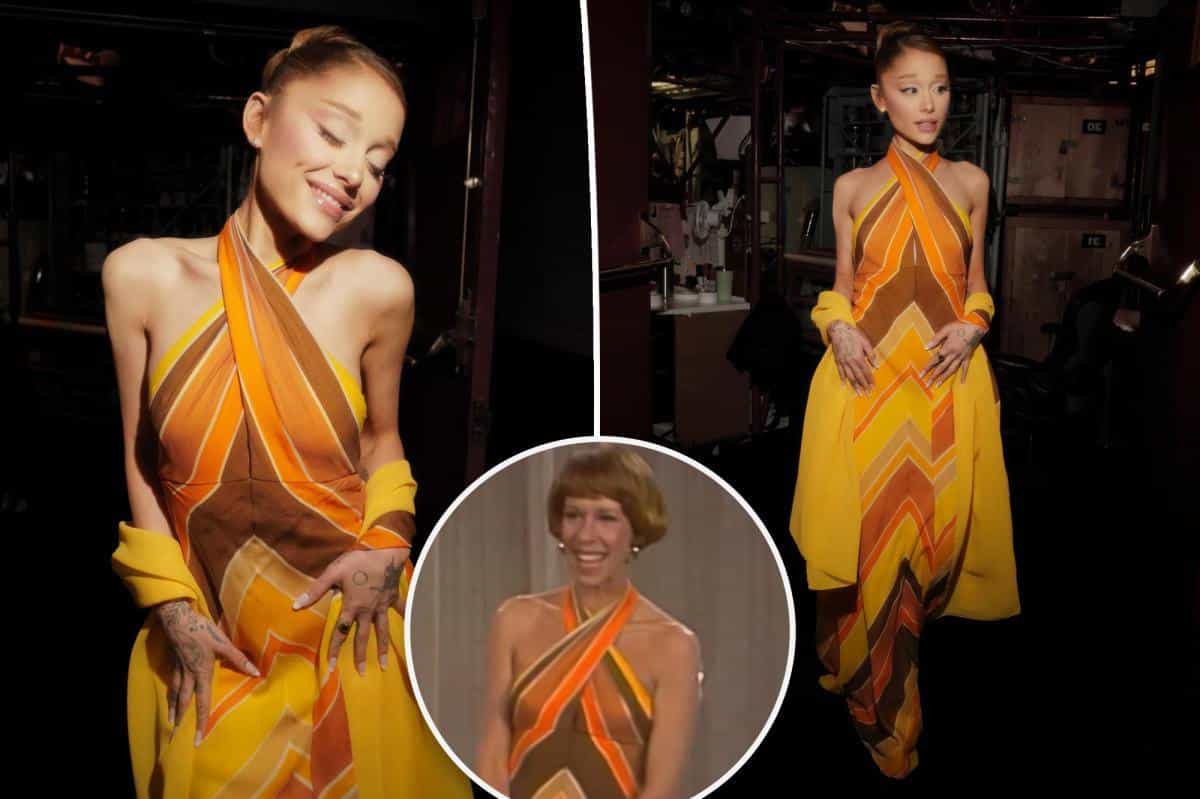 Ariana Grande is straight out of the ‘70s on ‘SNL’ in a dress first worn by Carol Burnett