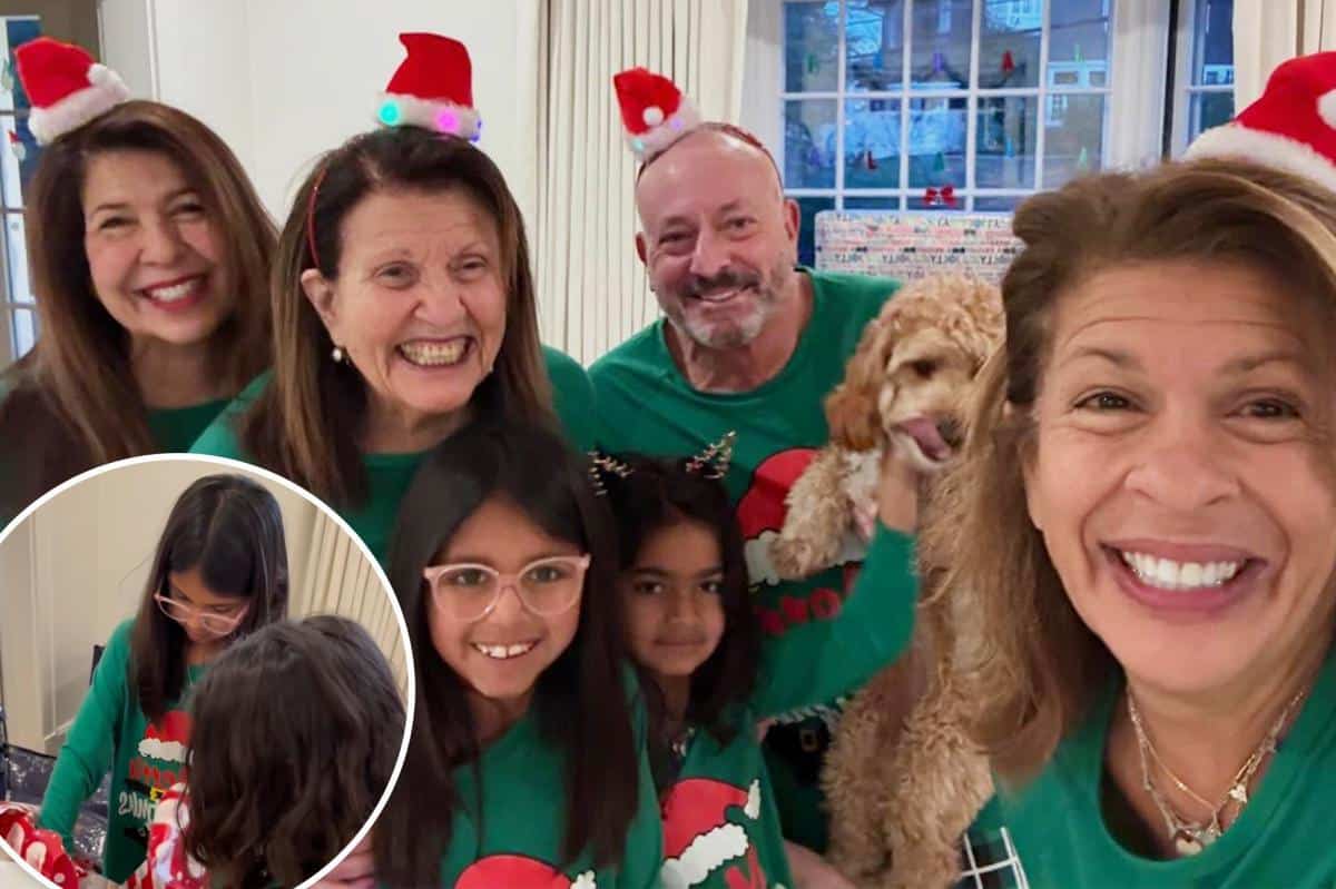 Hoda Kotb celebrates Christmas with daughters, ex Joel Schiffman â€” matching pajamas and all