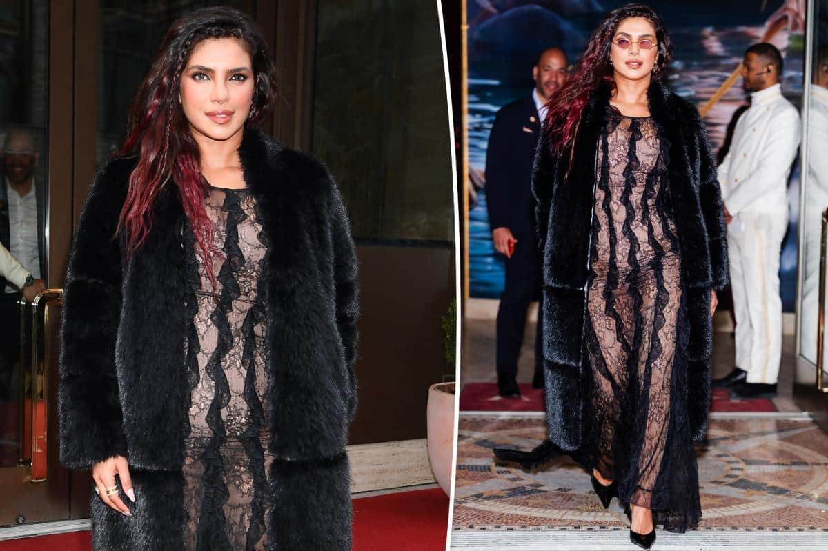 Priyanka Chopra braves the NYC chill in sheer lace
