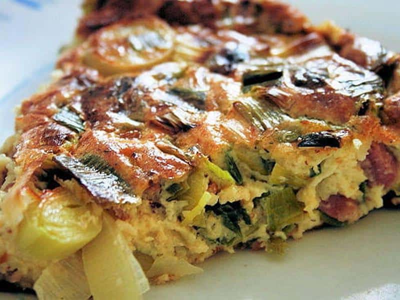 Clafoutis poireaux et lardons