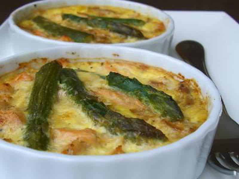 Flan au saumon et aux asperges vertes