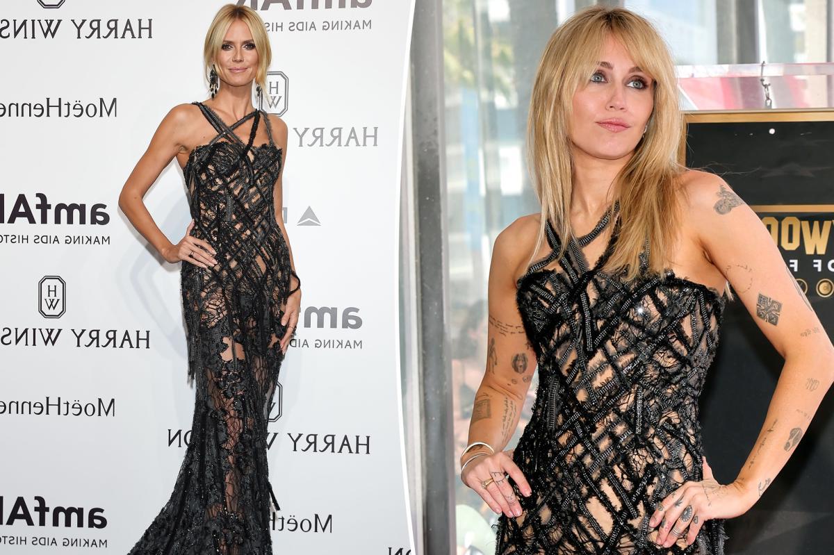 Miley Cyrus borrows Heidi Klum’s decade-old Versace dress for Hollywood Walk of Fame Star ceremony