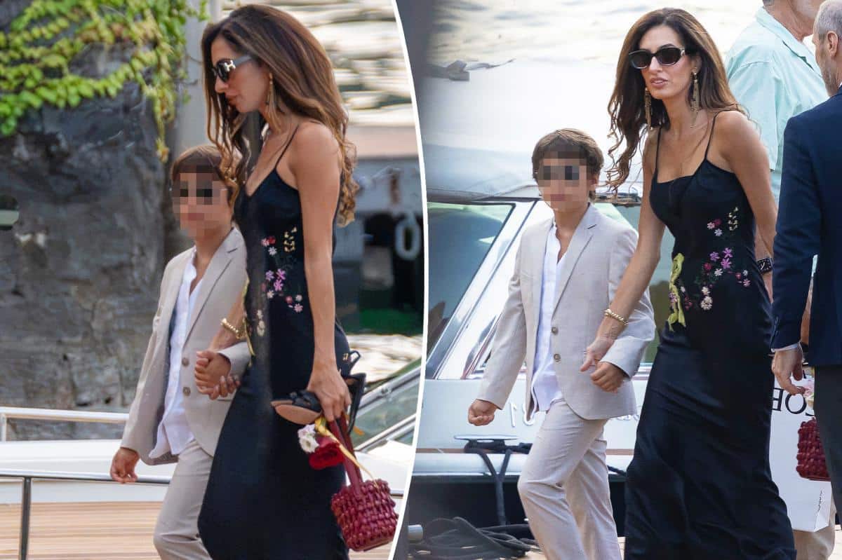Amal Clooney dazzles in vintage John Galliano for dinner with George and kids in Lake Como
