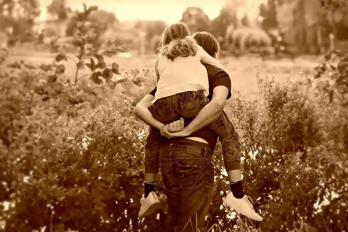 Parent and child experiencing stress during back-to-school preparation season.