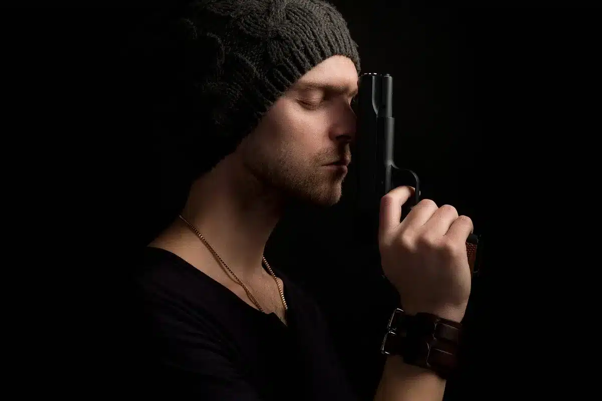 Tense scene from a spy thriller series with dramatic lighting and suspenseful atmosphere