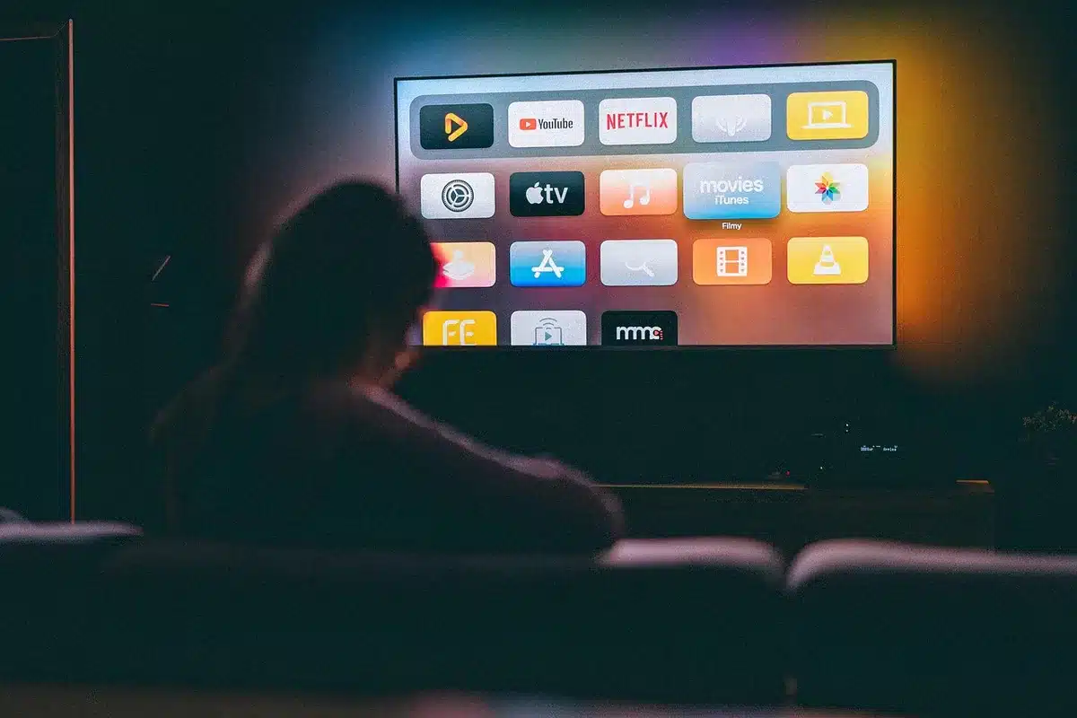 Prime Video app on a TV home screen with streaming icons